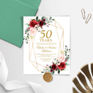 Lámina Invitación al aniversario de Rubor y Boda Borgoña 