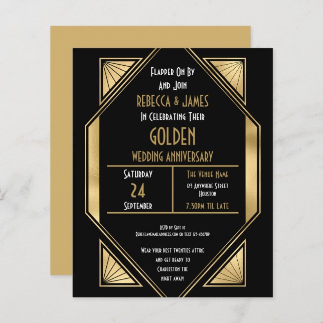 Lámina Invitación al aniversario del Boda de oro del arte (Anverso / Reverso)