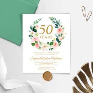 Lámina Invitación al Aniversario del Boda Rosado de Rubor