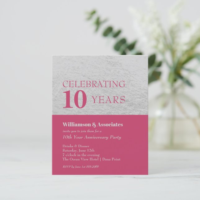 Lámina Invitación al aniversario del presupuesto de plata (Anverso de pie)