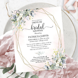 Lámina Invitación al baby shower en Greenery Drive con pr