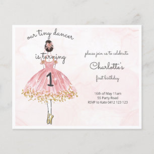 Lámina Invitación al ballet rosado de bailarín pequeño de