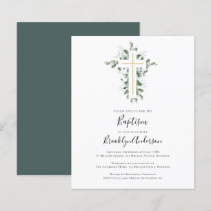 Lámina Invitación al bautismo de ecología de eucalipto de