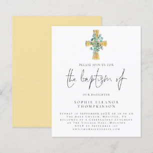 Lámina Invitación al bautismo de guiones cruzados de euca