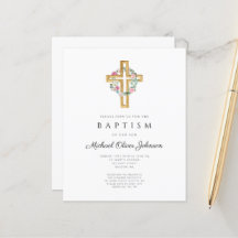 Invitación al bautismo de la cruz de la correa flo