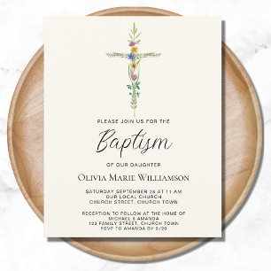 Lámina Invitación al bautismo de la cruz floral del presu