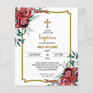 Lámina Invitación al bautismo floral con presupuesto de B