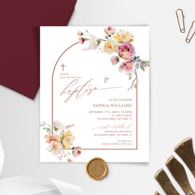 Lámina Invitación al bautismo por Rosa de Boho Garden (Subido por el creador)