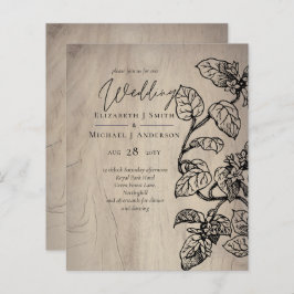 Lámina Invitación al Boda clásico de Leafy Garden Vintage