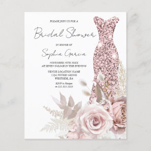 Lámina Invitación al Boda de presupuesto con ducha de nov