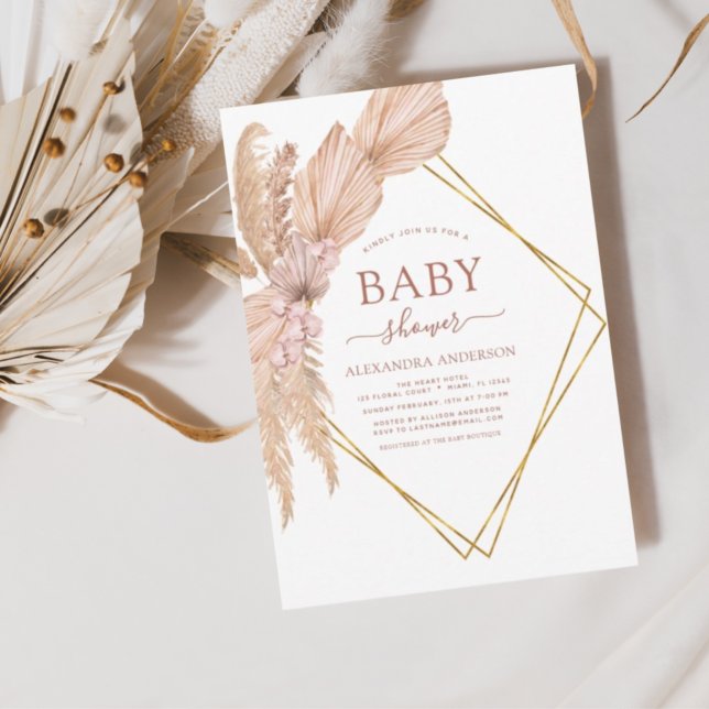 Lámina Invitación al Boho Baby Shower de Budget Pampas Gr (Subido por el creador)
