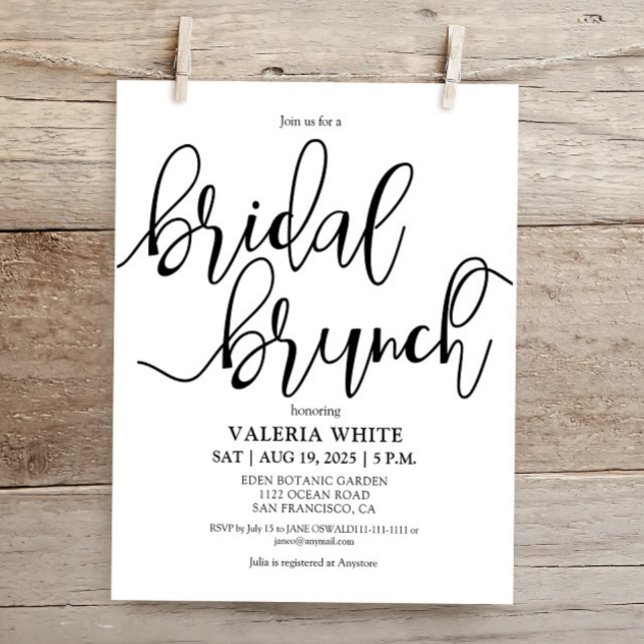Lámina Invitación al brunch de novias elegante y Minimali (Subido por el creador)
