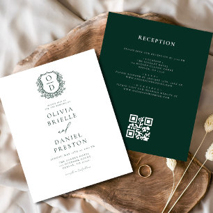 Lámina Invitación al código QR del Boda de monograma del