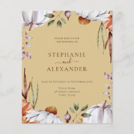 Lámina Invitación al código QR del Boda floral de calabaz