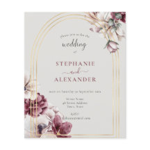 Invitación al código QR del Boda floral de ciruela