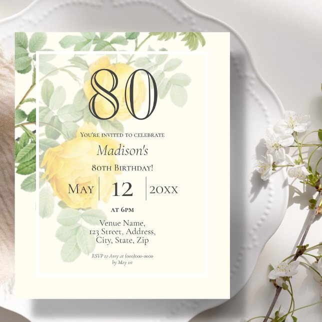 Lámina Invitación al cumpleaños 80 del presupuesto de la  (Subido por el creador)