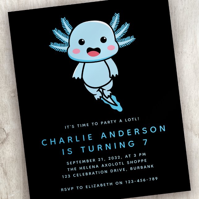 Lámina Invitación al cumpleaños de Axolotl Kid (Subido por el creador)