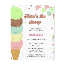 Invitación al cumpleaños de Budget Fun Ice crema f