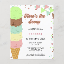 Lámina Invitación al cumpleaños de Budget Fun Ice crema f