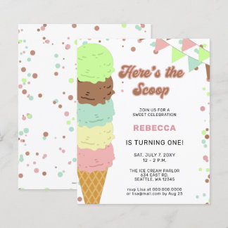Lámina Invitación al cumpleaños de Budget Fun Ice crema f