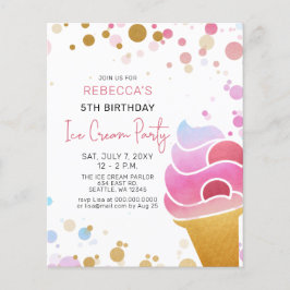 Lámina Invitación al cumpleaños de Budget Fun Ice crema f