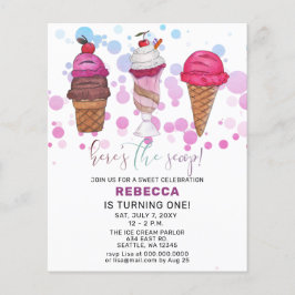 Lámina Invitación al cumpleaños de Budget Fun Ice crema f