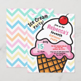 Lámina Invitación al cumpleaños de Budget Fun Ice crema f