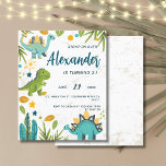 Lámina Invitación al cumpleaños de Budget Kids T Rex Dino<br><div class="desc">Invitación al cumpleaños de Budget Kids T Rex Dinosaur</div>