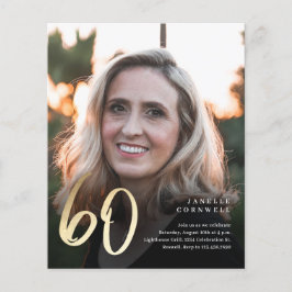 Lámina Invitación al cumpleaños de la foto del 60 de Budg
