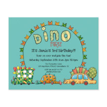 Invitación al cumpleaños de los niños de dinosauri