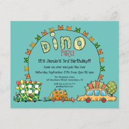 Lámina Invitación al cumpleaños de los niños de dinosauri