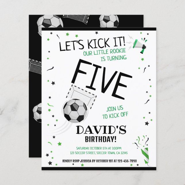 Lámina Invitación al cumpleaños del fútbol de Budget Litt (Anverso / Reverso)
