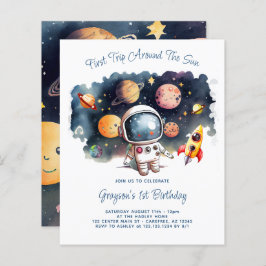 Lámina Invitación al cumpleaños del niño de Planetas de U