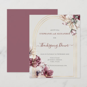 Lámina Invitación al Día de Acción de Gracias de Plum Flo