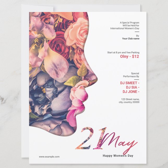 Lámina Invitación al Día de la Mujer (Anverso)