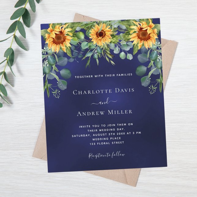 Lámina Invitación al eucalipto azul marino Sunflowers (Subido por el creador)