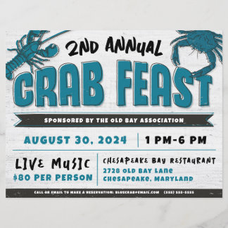 Lámina Invitación al evento Crab Feast