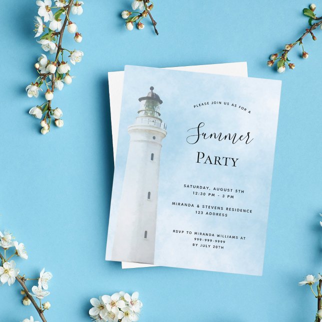 Lámina Invitación al faro de la playa de fiesta de verano (Subido por el creador)
