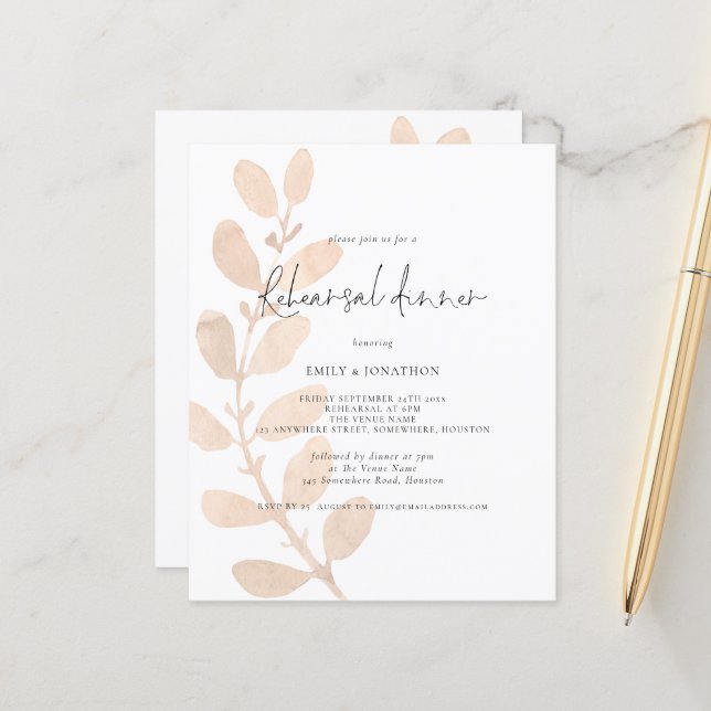 Lámina Invitación al follaje de la cena del Boda de presu (Anverso/Reverso In Situ)