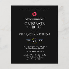 Lámina Invitación al funeral conmemorativo de la vida en