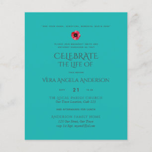 Lámina Invitación al funeral conmemorativo de la vida en 