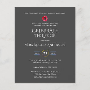Lámina Invitación al funeral conmemorativo de la vida en 