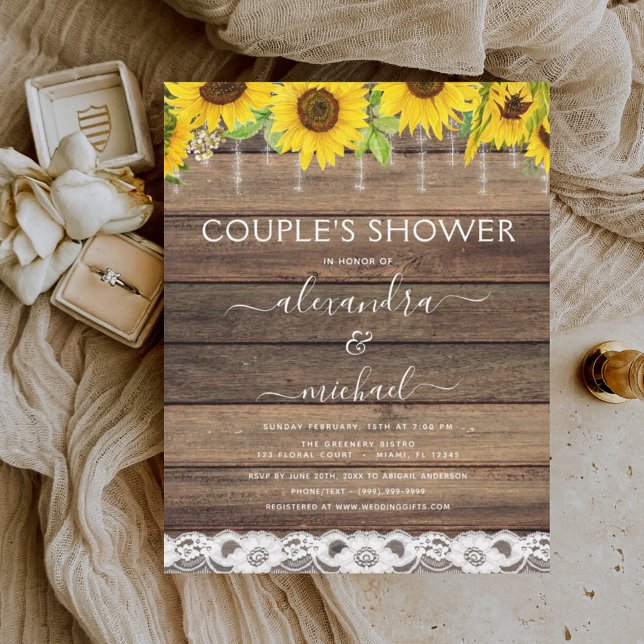Lámina Invitación al girasol de la ducha de la pareja de  (Subido por el creador)