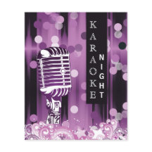 Invitación al karaoke del Budget Purple Sweet 16