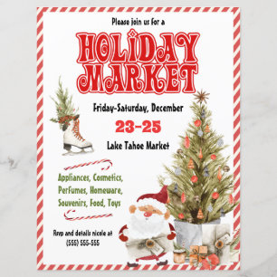Lámina Invitación al mercado de vacaciones de Navidades r