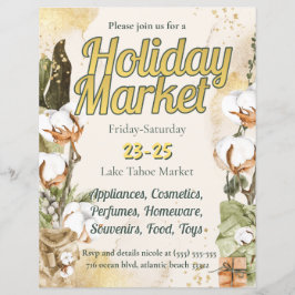 Lámina Invitación al mercado navideño de vacaciones