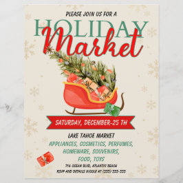 Lámina Invitación al mercado navideño de vacaciones