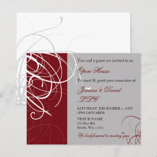 Lámina Invitación al Partido Corporativo Gris Rojo Elegan