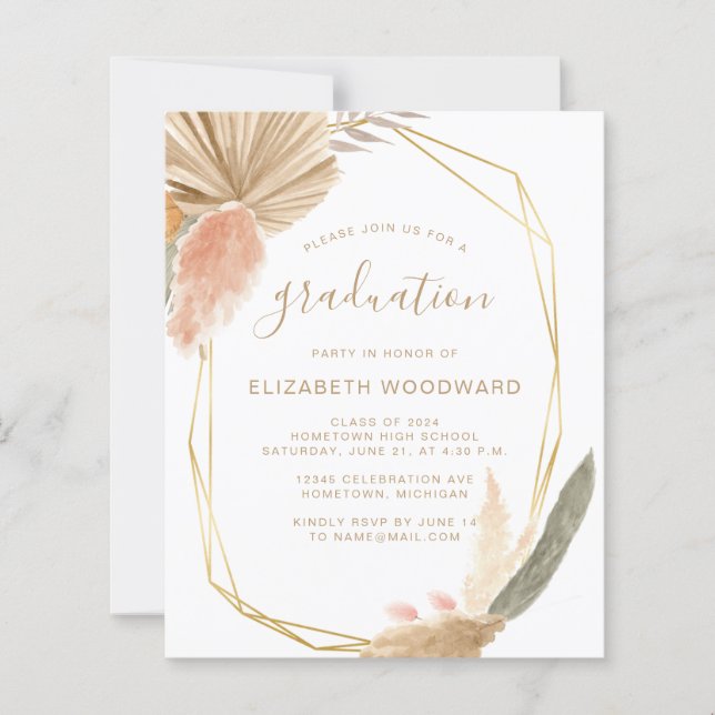 Lámina Invitación al Partido de Graduación de Boho Pampas (Anverso)