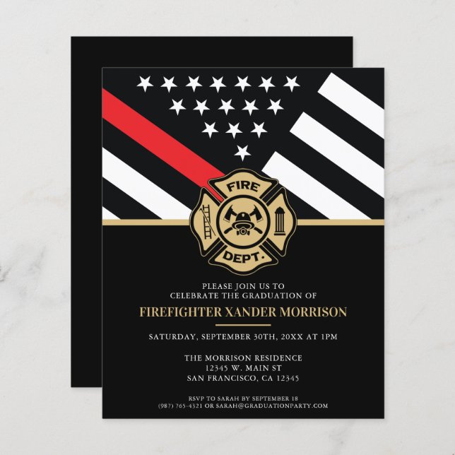 Lámina Invitación al partido de graduación del bombero de (Anverso / Reverso)